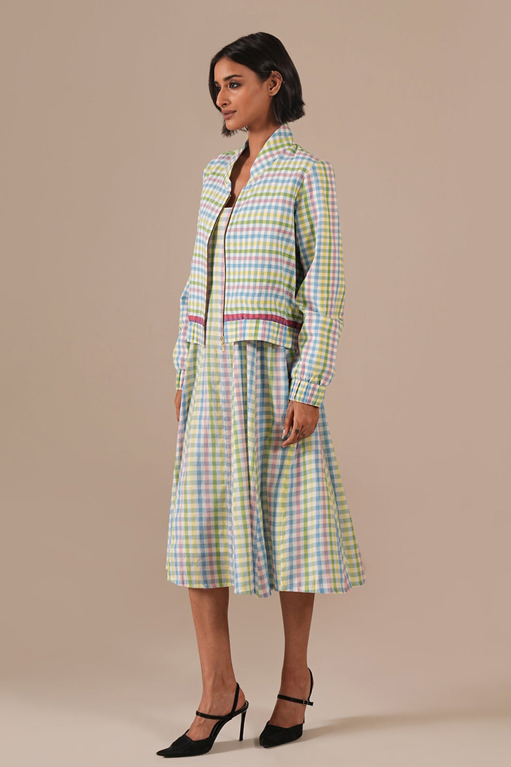 Mint Bloom Dress With Jacket