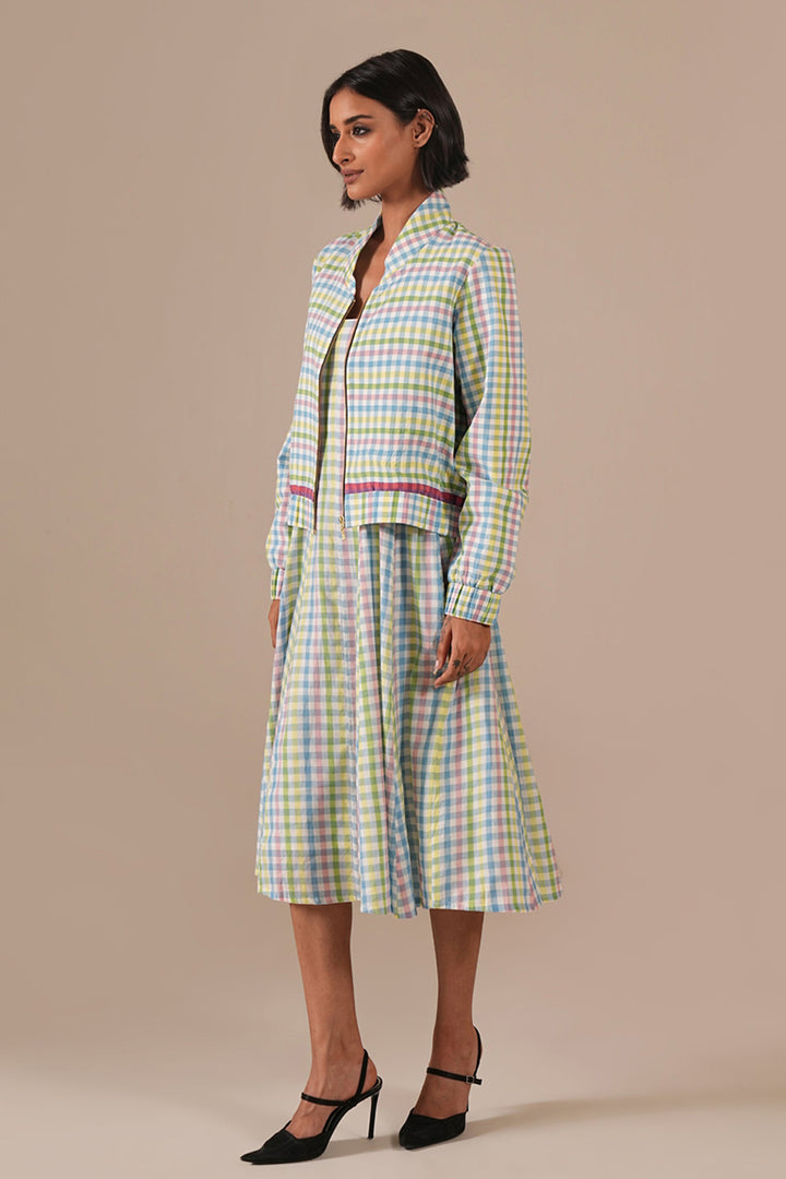 Mint Bloom Dress With Jacket