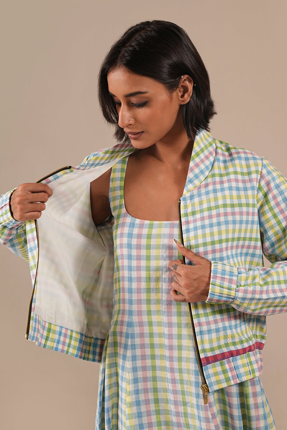 Mint Bloom Dress With Jacket