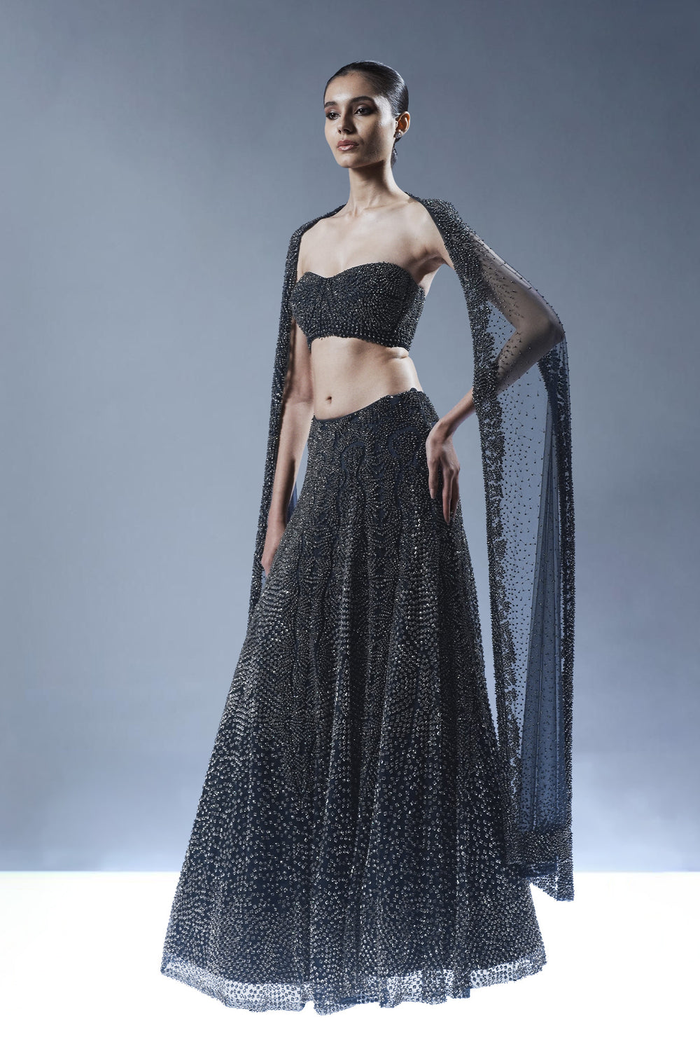 Midnight Noir Embellished Lehenga Set