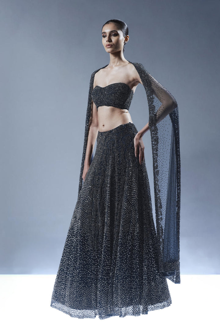 Midnight Noir Embellished Lehenga Set