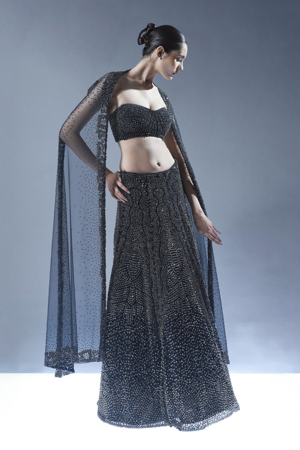 Midnight Noir Embellished Lehenga Set
