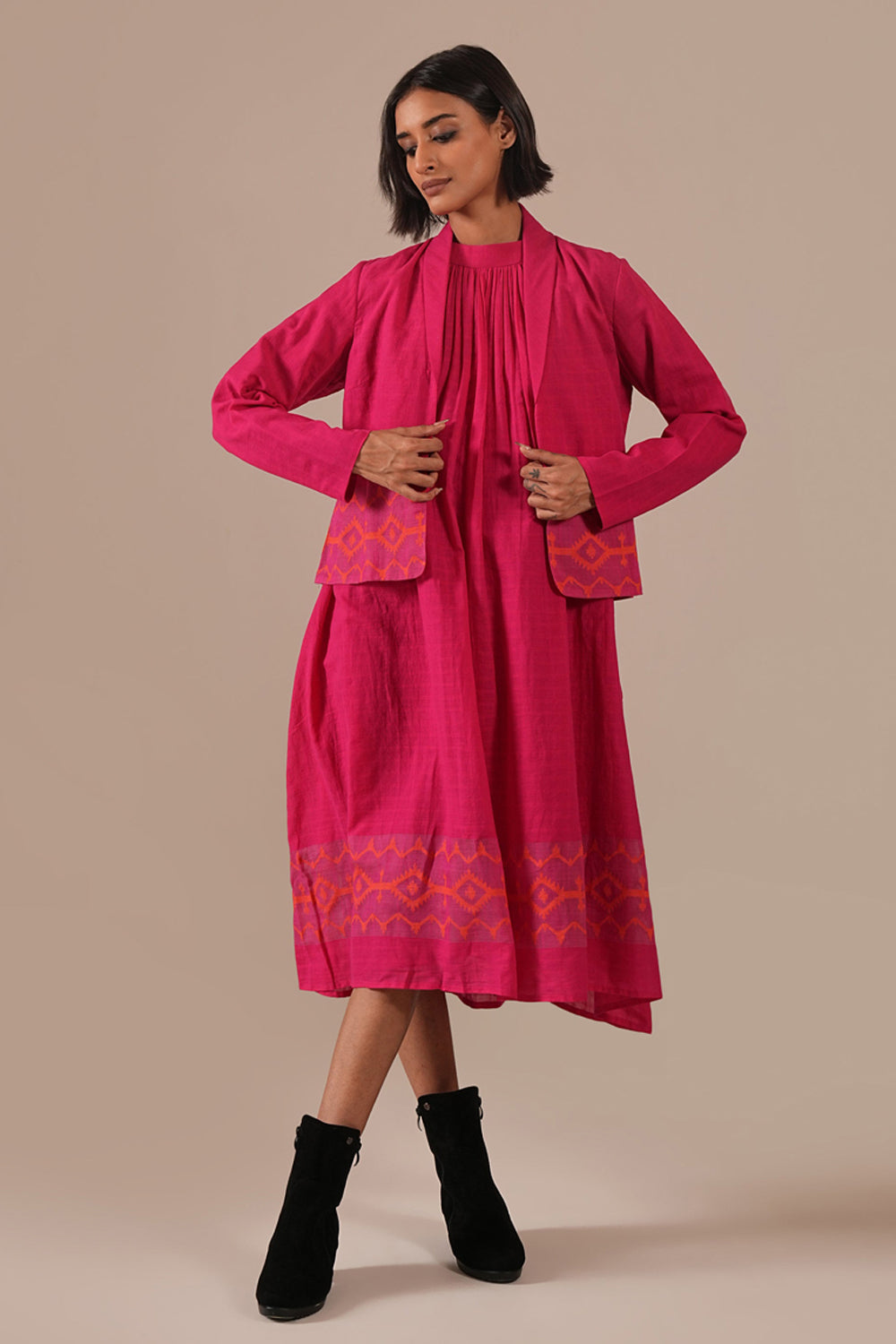 Pink Aura Dress With Jacket