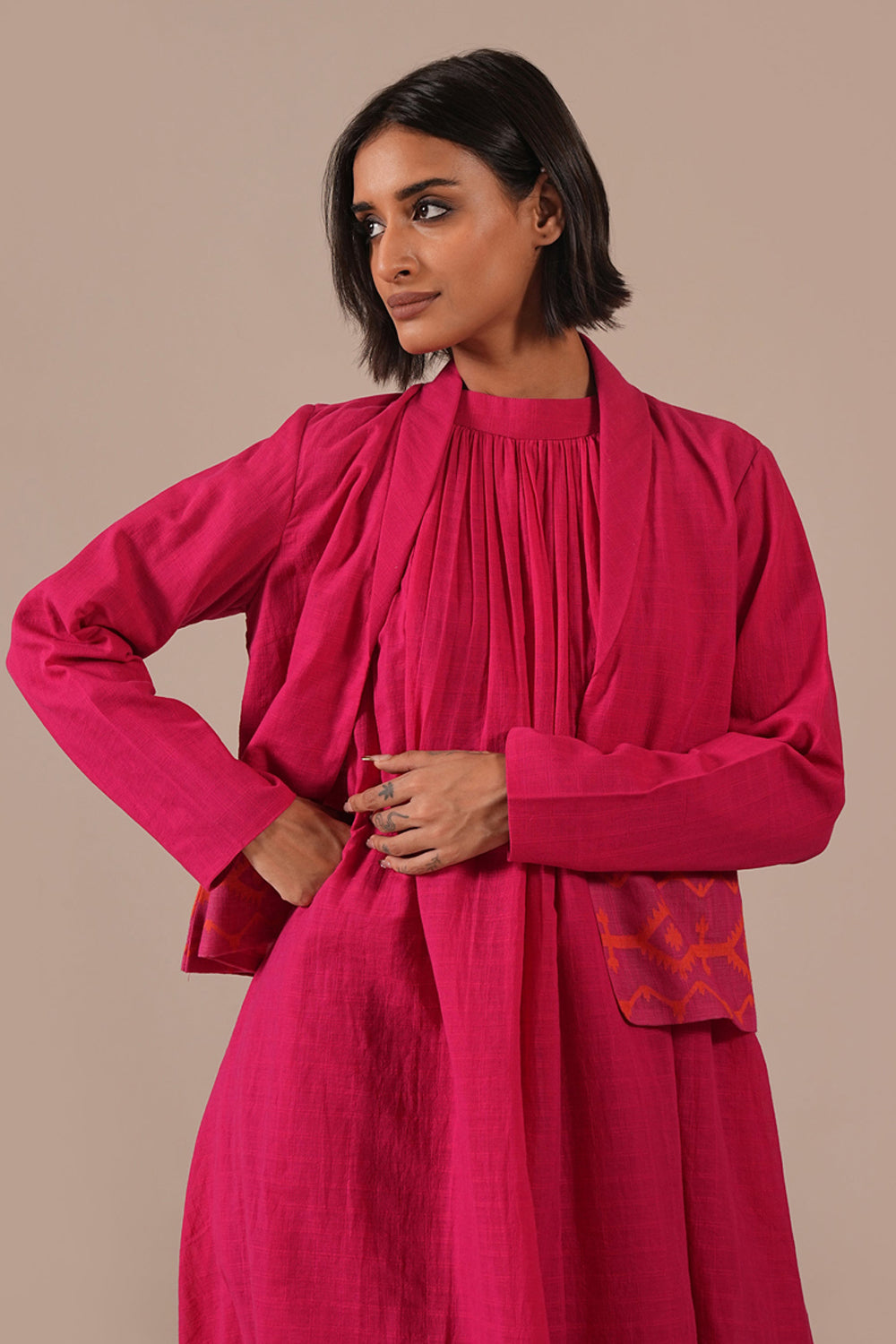 Pink Aura Dress With Jacket