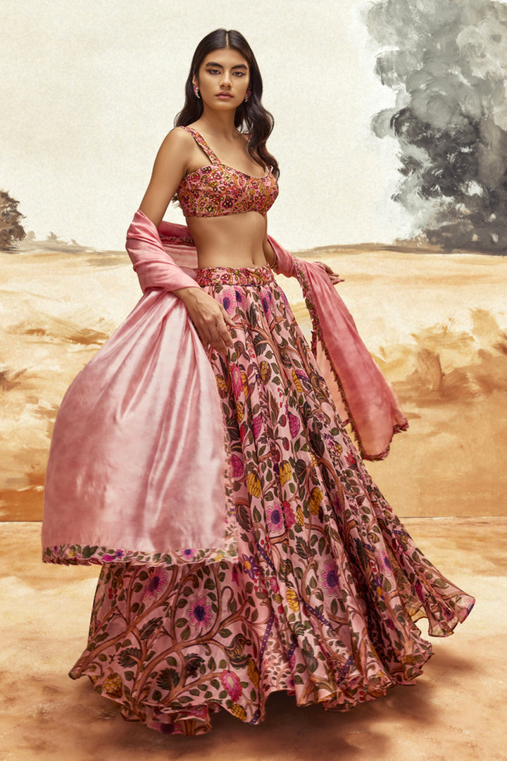 Johari Skirt Set (floral silk lehenga)