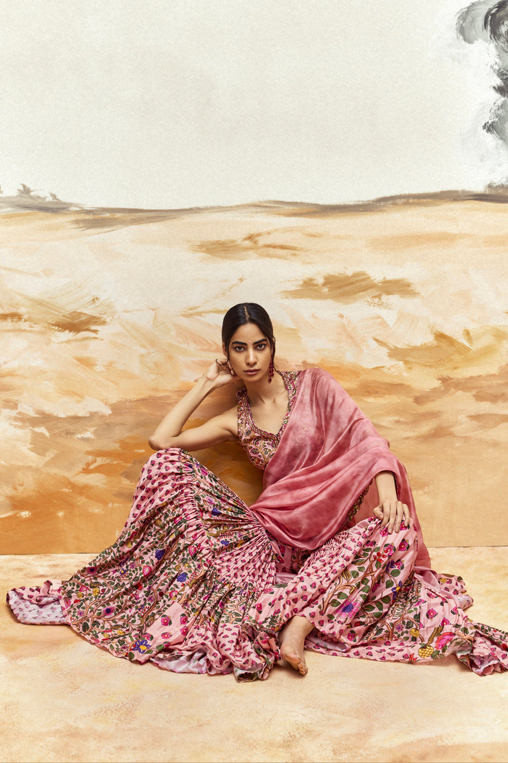 Dusty Pink Gharara Set