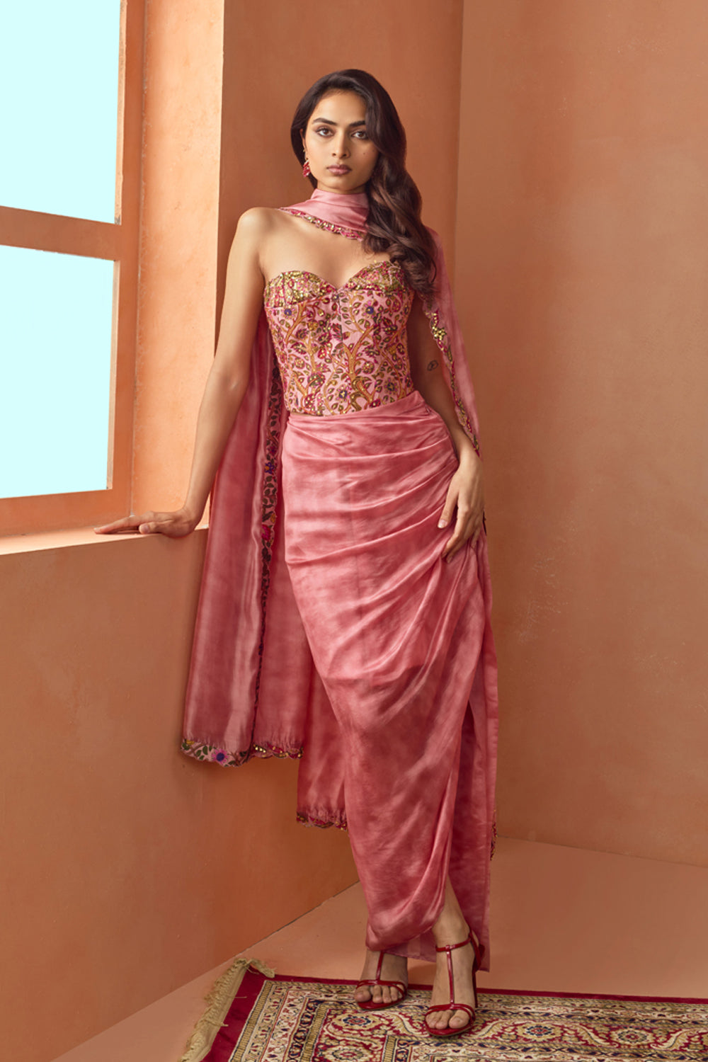 Sanjana Sanghi In Our Corset And Draped Skirt Set
