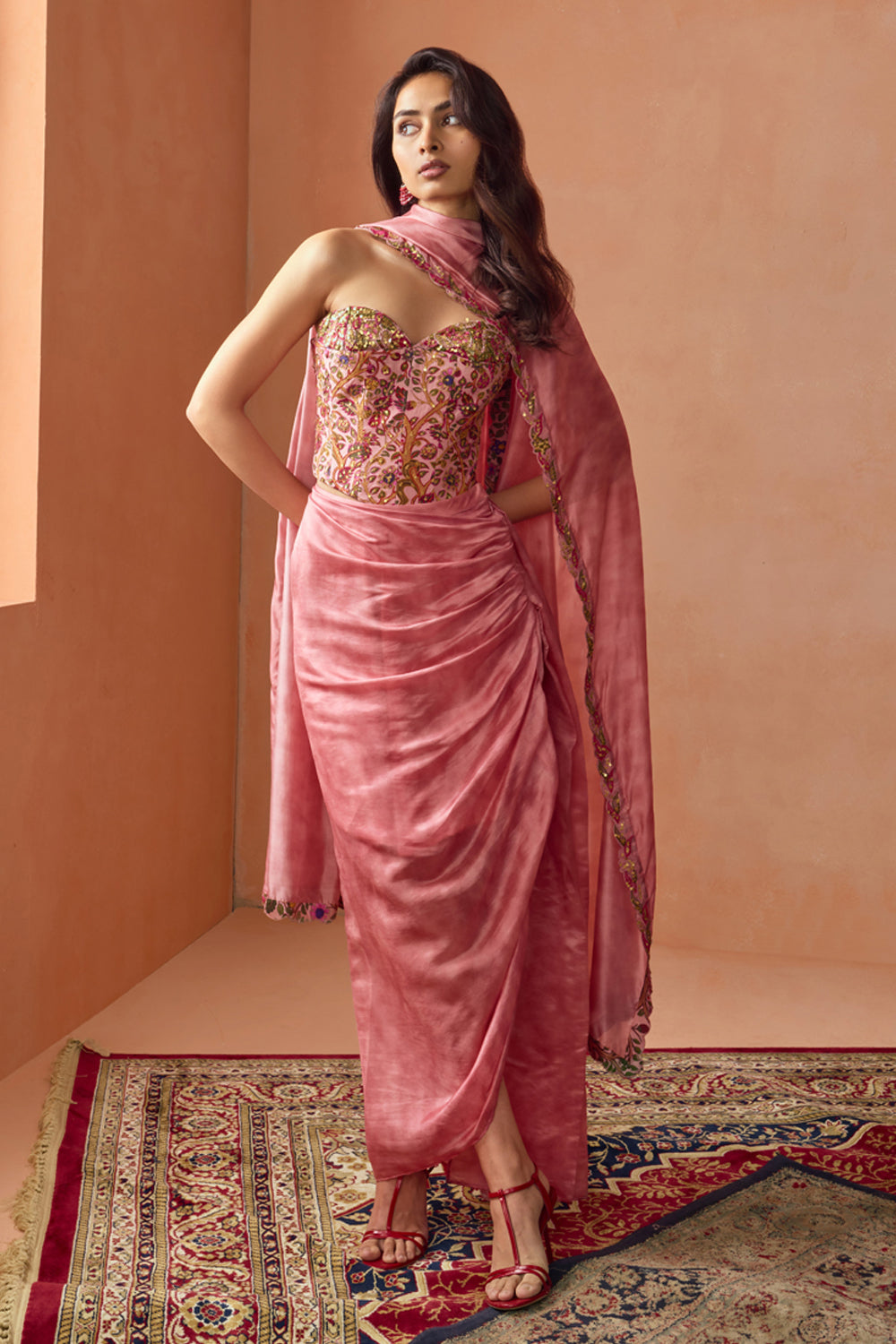 Sanjana Sanghi In Our Corset And Draped Skirt Set