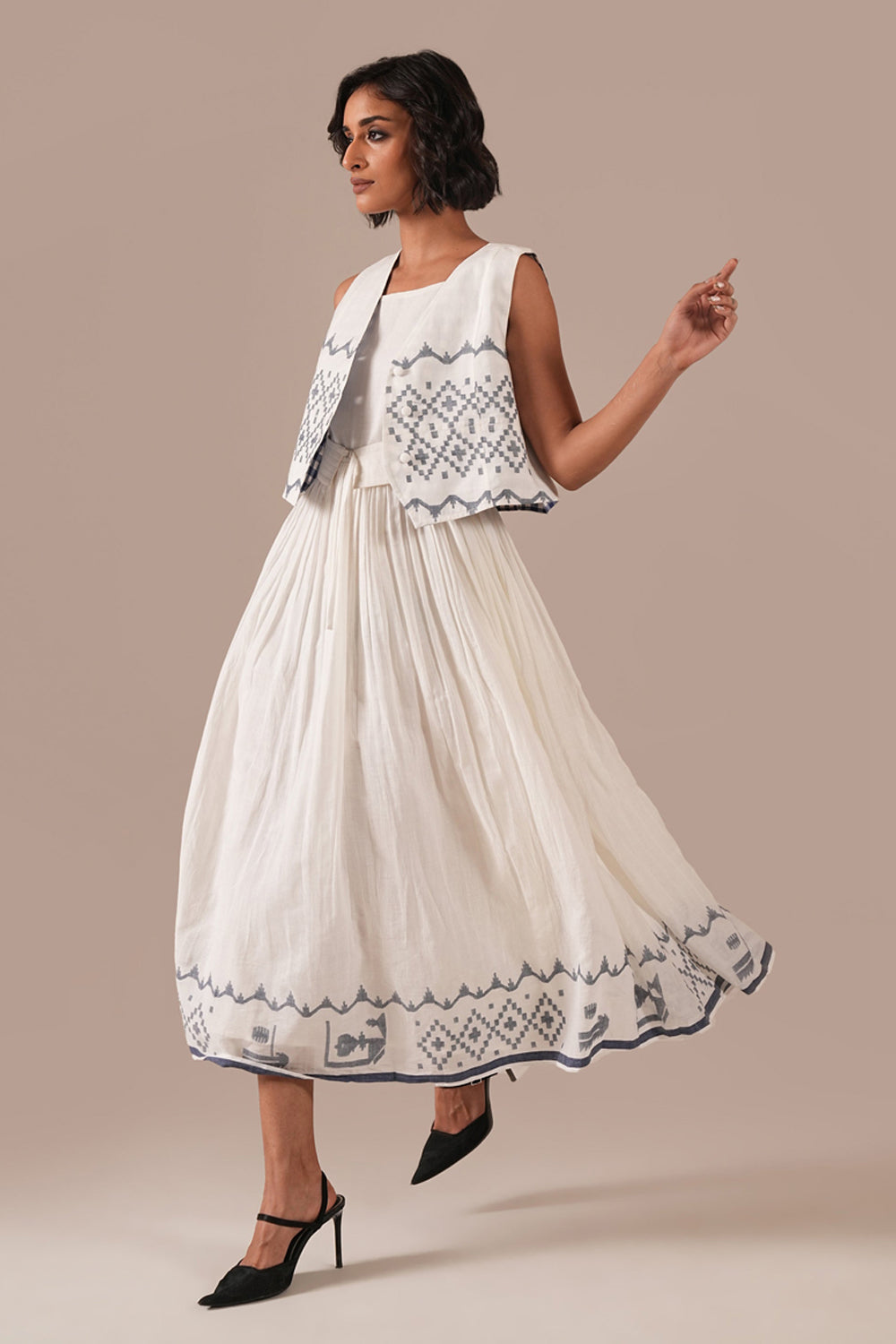 Snowflake Drift Dress With Jacket